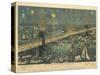 Bird's-Eye View of the Great New York and Brooklyn Bridge and Grand Display of Fireworks, 1883-American School-Stretched Canvas