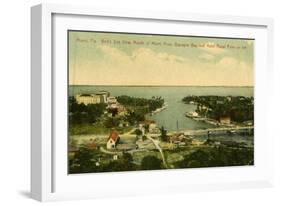 Bird's Eye View of the Mouth of the Miami River, Biscayne Bay and Hotel Royal Palm on Left, C.1910-null-Framed Giclee Print