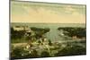 Bird's Eye View of the Mouth of the Miami River, Biscayne Bay and Hotel Royal Palm on Left, C.1910-null-Mounted Giclee Print