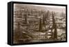 Bird's Eye View of the Oilfield of the Creditu Minier Moreni-Prahova-null-Framed Stretched Canvas