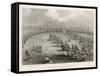 Bird's Eye View of the Opposing Fleets-A.w. Warren-Framed Stretched Canvas