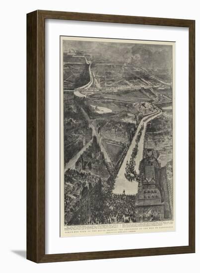 Bird's Eye View of the Route Showing the Procession on the Way to Paddington-Henry William Brewer-Framed Giclee Print