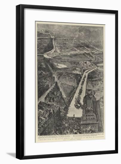 Bird's Eye View of the Route Showing the Procession on the Way to Paddington-Henry William Brewer-Framed Giclee Print