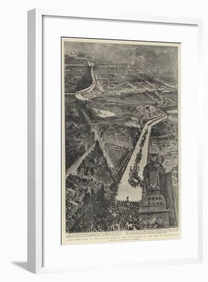 Bird's Eye View of the Route Showing the Procession on the Way to Paddington-Henry William Brewer-Framed Giclee Print