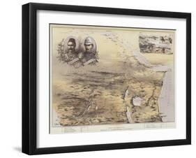 Bird's Eye View of the Soudan and Surrounding Countries-null-Framed Giclee Print
