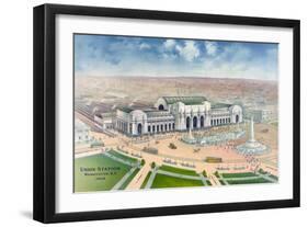 Bird's-Eye View of Union Station-null-Framed Giclee Print