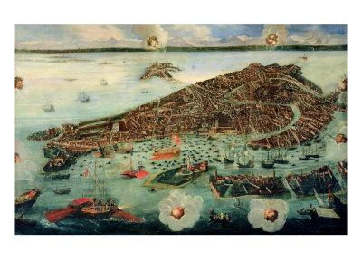 ‘Bird’s Eye View of Venice’ Giclee Print - Joseph Heintz | AllPosters.com