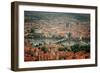 Bird's-Eye View on the Prague ,Charles Bridge on the Vitava River with Instagram Effect Filter-scorpp-Framed Photographic Print