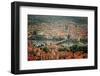 Bird's-Eye View on the Prague ,Charles Bridge on the Vitava River with Instagram Effect Filter-scorpp-Framed Photographic Print