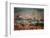 Bird's-Eye View on the Prague ,Charles Bridge on the Vitava River with Instagram Effect Filter-scorpp-Framed Photographic Print