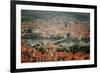 Bird's-Eye View on the Prague ,Charles Bridge on the Vitava River with Instagram Effect Filter-scorpp-Framed Photographic Print