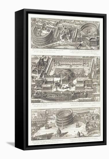 Bird's Eye Views Of: the Balbo and Marcello Theatres-Giovanni Battista Piranesi-Framed Stretched Canvas