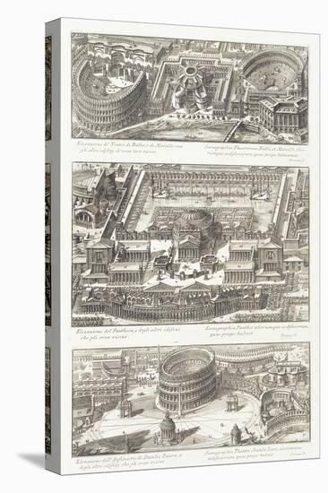 Bird's Eye Views Of: the Balbo and Marcello Theatres-Giovanni Battista Piranesi-Stretched Canvas