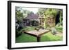 Bird Table with Birds Feeding, Greenfinch, Goldfinch-null-Framed Photographic Print