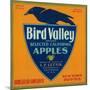 Bird Valley Apple Crate Label - Watsonville, CA-Lantern Press-Mounted Art Print