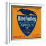 Bird Valley Apple Crate Label - Watsonville, CA-Lantern Press-Framed Art Print