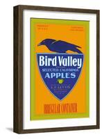 Bird Valley Brand Apples-null-Framed Art Print