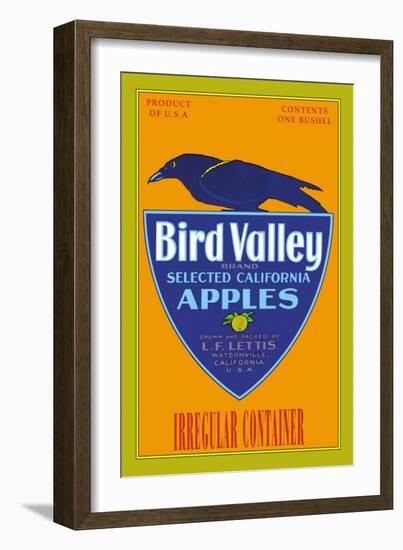 Bird Valley Brand Apples-null-Framed Art Print