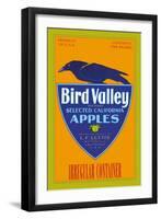Bird Valley Brand Apples-null-Framed Art Print