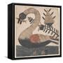 Bird with Fish, Fraktur Painting, C.1810-null-Framed Stretched Canvas