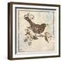 Bird Woodcut I-Elizabeth Medley-Framed Art Print