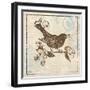 Bird Woodcut I-Elizabeth Medley-Framed Art Print