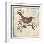 Bird Woodcut I-Elizabeth Medley-Framed Art Print