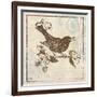 Bird Woodcut I-Elizabeth Medley-Framed Art Print