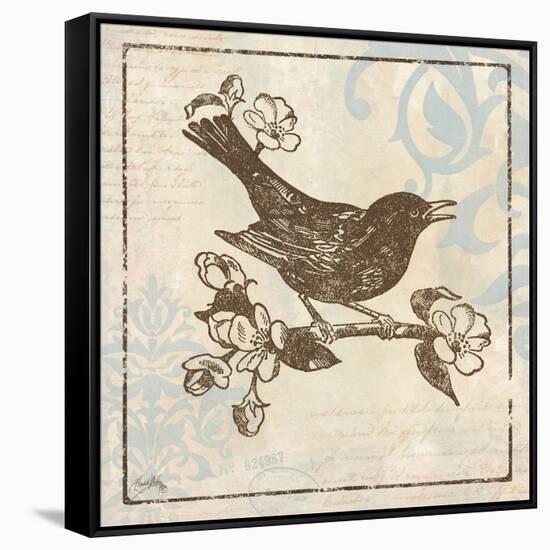 Bird Woodcut I-Elizabeth Medley-Framed Stretched Canvas