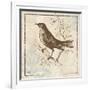 Bird Woodcut II-Elizabeth Medley-Framed Art Print