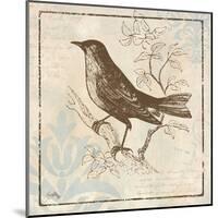 Bird Woodcut II-Elizabeth Medley-Mounted Art Print