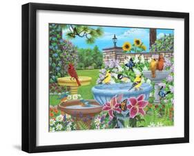 Birdbath Garden-Kathy Kehoe Bambeck-Framed Giclee Print