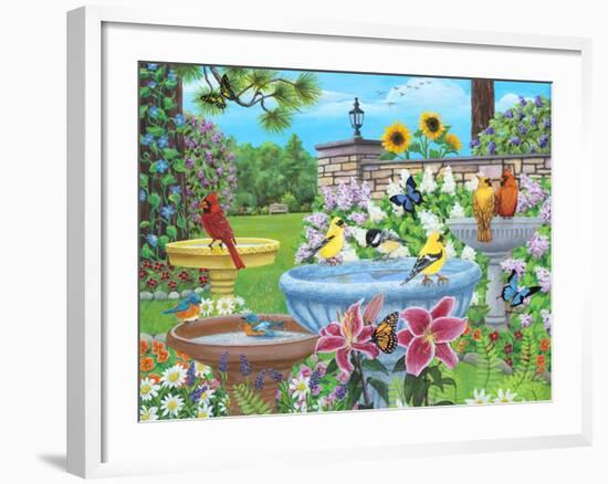 Birdbath Garden-Kathy Kehoe Bambeck-Framed Giclee Print