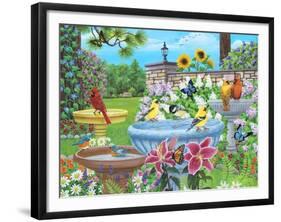 Birdbath Garden-Kathy Kehoe Bambeck-Framed Giclee Print