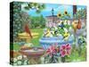 Birdbath Garden-Kathy Kehoe Bambeck-Stretched Canvas