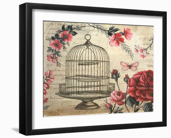 Birdcage &amp; Blossoms-Kimberly Poloson-Framed Art Print