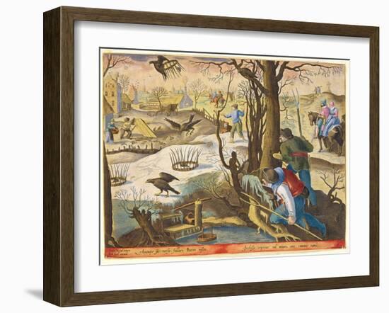 Birdcatchers Using Traps Baited with Rats to Capture Hawks-Jan van der Straet-Framed Giclee Print