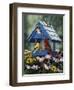 Birdhouse, Birds, Coneflower-William Vanderdasson-Framed Premium Giclee Print