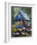 Birdhouse, Birds, Coneflower-William Vanderdasson-Framed Premium Giclee Print