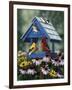 Birdhouse, Birds, Coneflower-William Vanderdasson-Framed Giclee Print