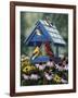 Birdhouse, Birds, Coneflower-William Vanderdasson-Framed Giclee Print