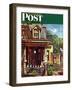 "Birdhouse Builder," Saturday Evening Post Cover, May 8, 1948-John Falter-Framed Giclee Print