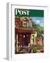 "Birdhouse Builder," Saturday Evening Post Cover, May 8, 1948-John Falter-Framed Giclee Print