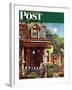 "Birdhouse Builder," Saturday Evening Post Cover, May 8, 1948-John Falter-Framed Giclee Print