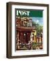 "Birdhouse Builder," Saturday Evening Post Cover, May 8, 1948-John Falter-Framed Giclee Print