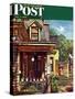 "Birdhouse Builder," Saturday Evening Post Cover, May 8, 1948-John Falter-Stretched Canvas