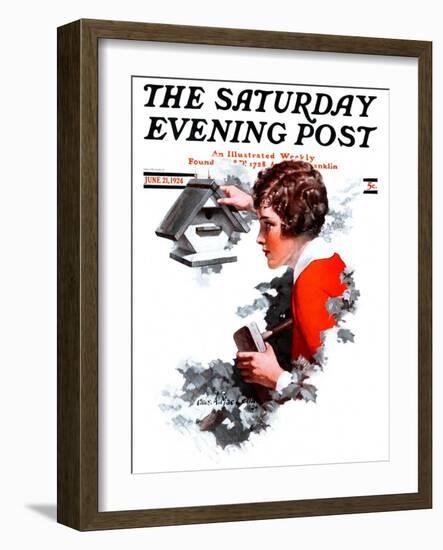 "Birdhouse," Saturday Evening Post Cover, June 21, 1924-Charles A. MacLellan-Framed Giclee Print