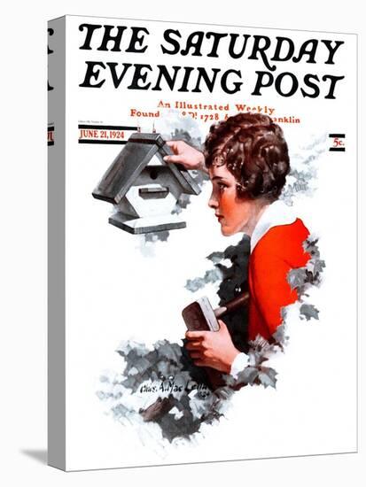 "Birdhouse," Saturday Evening Post Cover, June 21, 1924-Charles A. MacLellan-Stretched Canvas