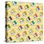 Birdhouses Pattern-TashaNatasha-Stretched Canvas