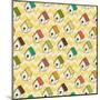 Birdhouses Pattern-TashaNatasha-Mounted Art Print